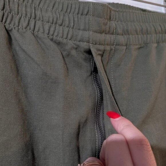 NWT Club Monaco | Men's Elasticated Linen Blend Trousers in Olive Green - Picture 9 of 16